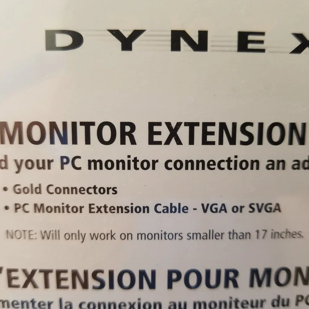 Dynex VGA Display Extension Cable 10 ft. NIB